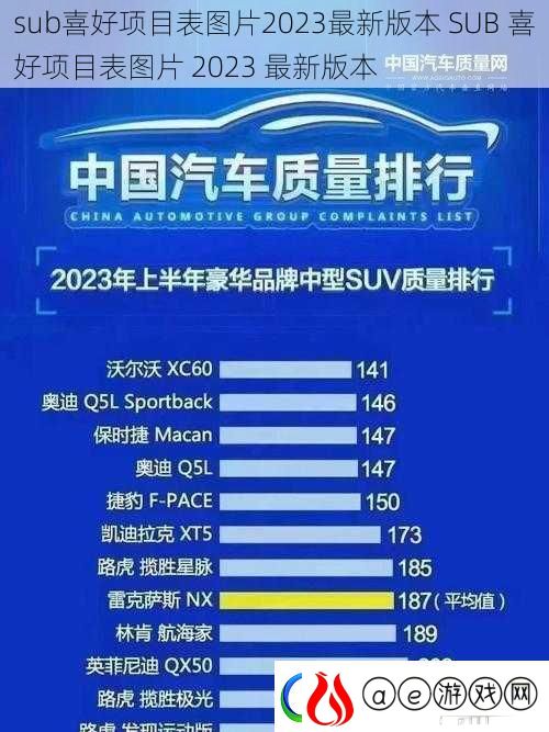 sub喜好项目表图片2023最新版本